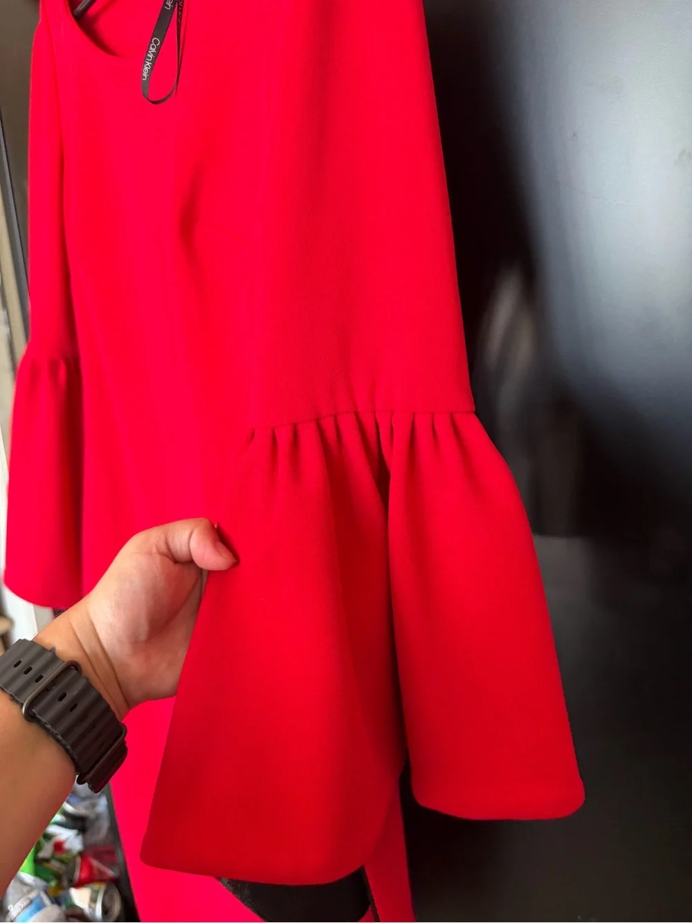 Calvin Klein Red Bell-Sleeve Sheath Dress size 4 - Picture 2 of 6